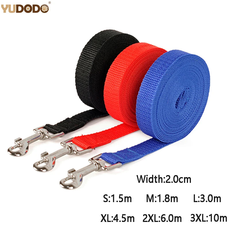YUDODO Nylon Dog Leash — Strong, Lightweight Lead (1.5 m–10 m, 2 cm Width)