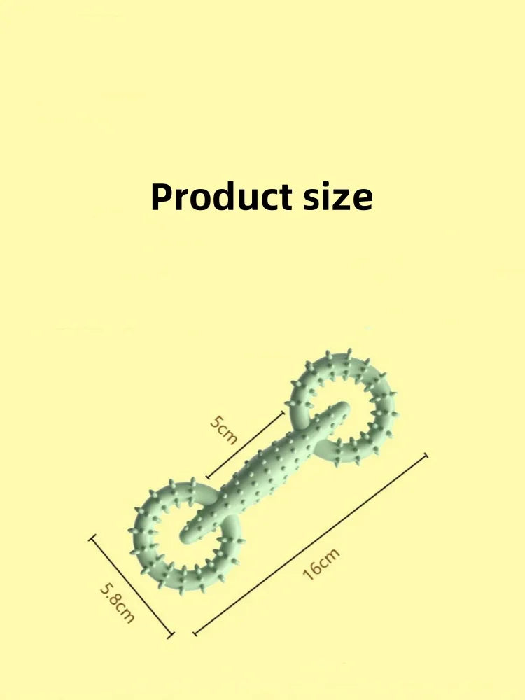 Double-Ring Chew Toy — TPR Rubber, Dental Nubs, Bite-Resistant