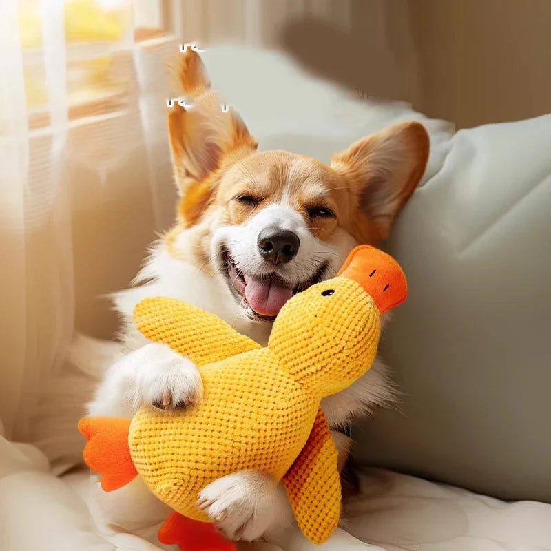 Puppy Duck Chew Toy — Soft Plush, Gentle Teeth Cleaning