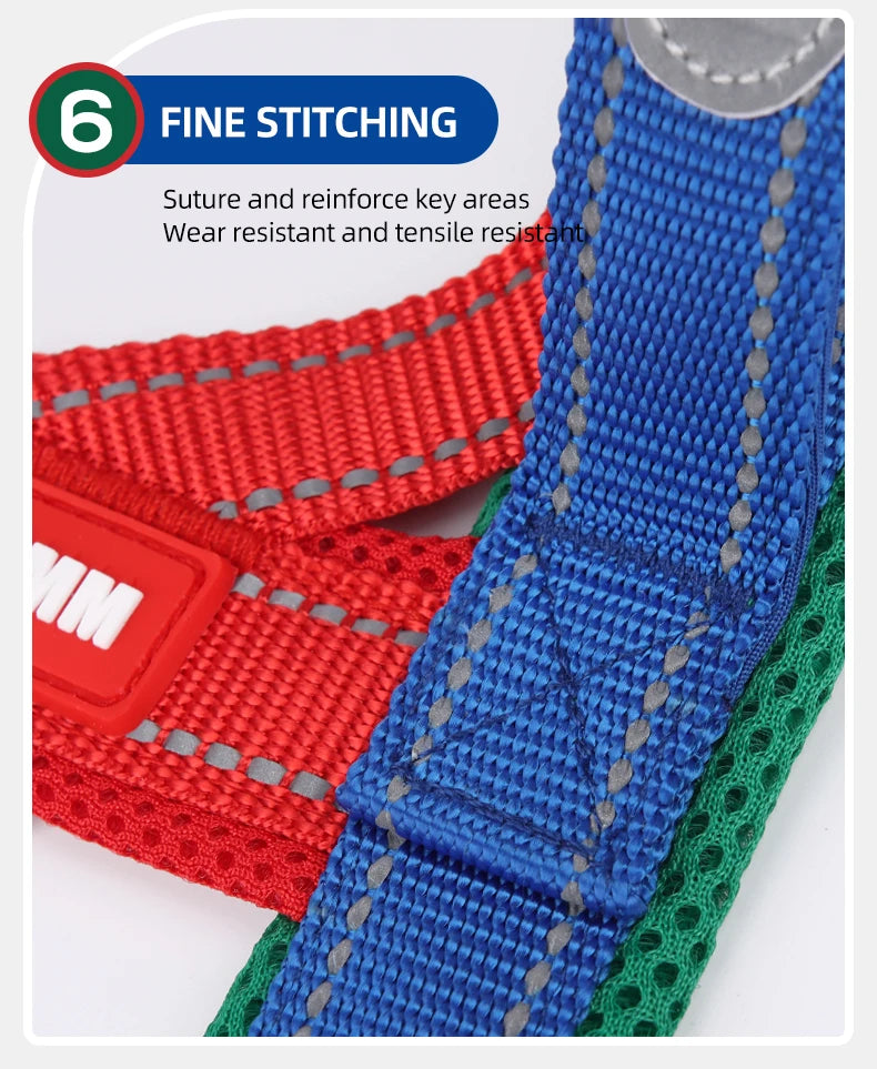 CDDMPET Saddle-Style Dog Harness — Padded, Reflective, No-Pull (S/M/L/XL)