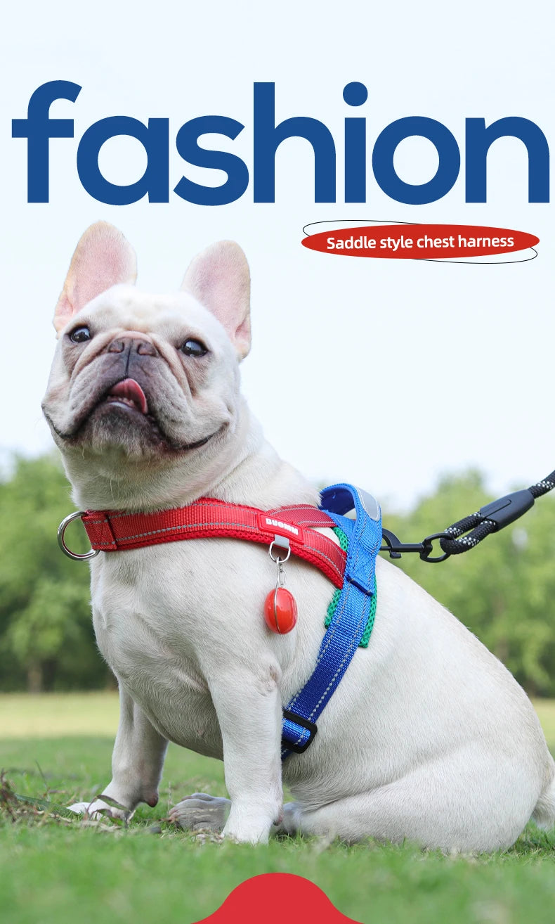 CDDMPET Saddle-Style Dog Harness — Padded, Reflective, No-Pull (S/M/L/XL)