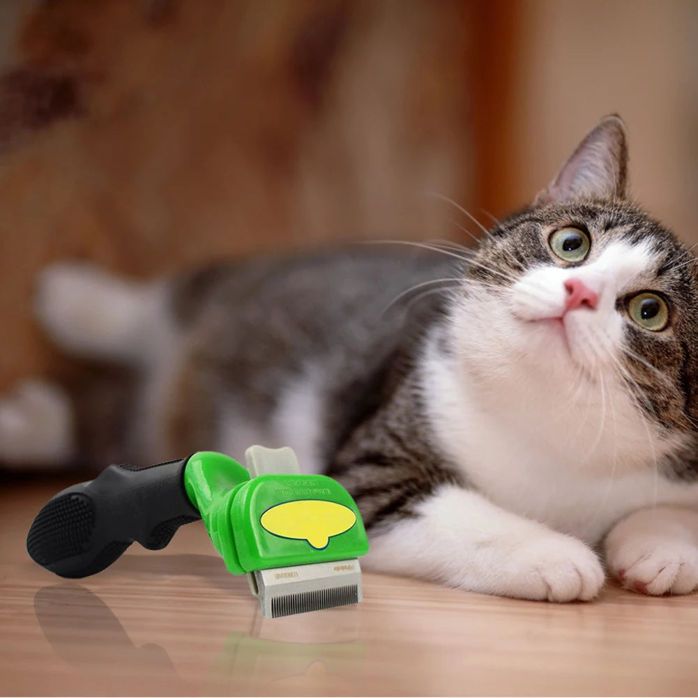 Dog Deshedding Brush — Loosen & Lift Undercoat, Reduce Tangles