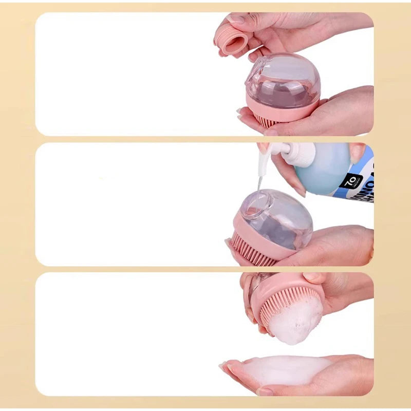 2-in-1 Dog Bath Brush — Built-In Soap Dispenser, Massage & Deshedding