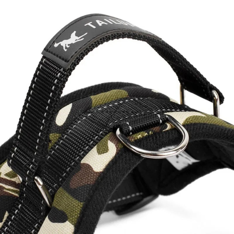 Tactical-Style Dog Harness — Oxford Cloth, Adjustable with Handle (S/M/L/XL)