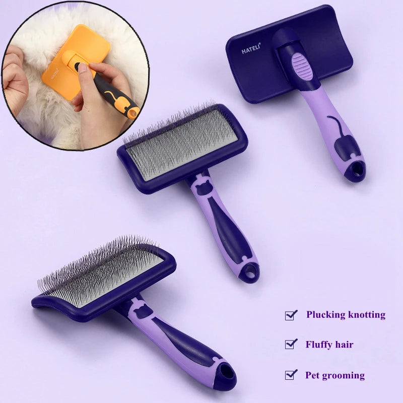 Dog Grooming Brush — Soft-Handle, Hair & Tangle Remover