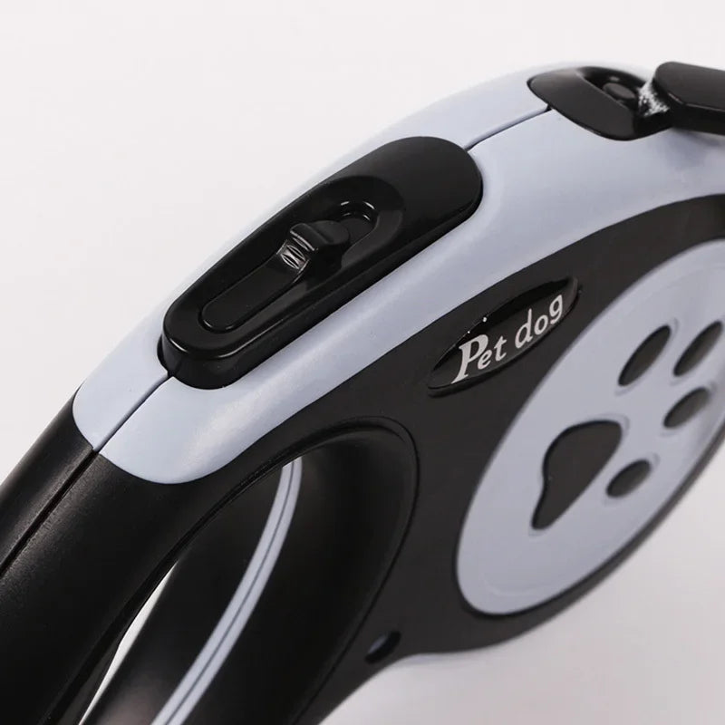 Retractable Puppy Leash — 3 m / 5 m (Auto Extend & Brake, Printed Housing)