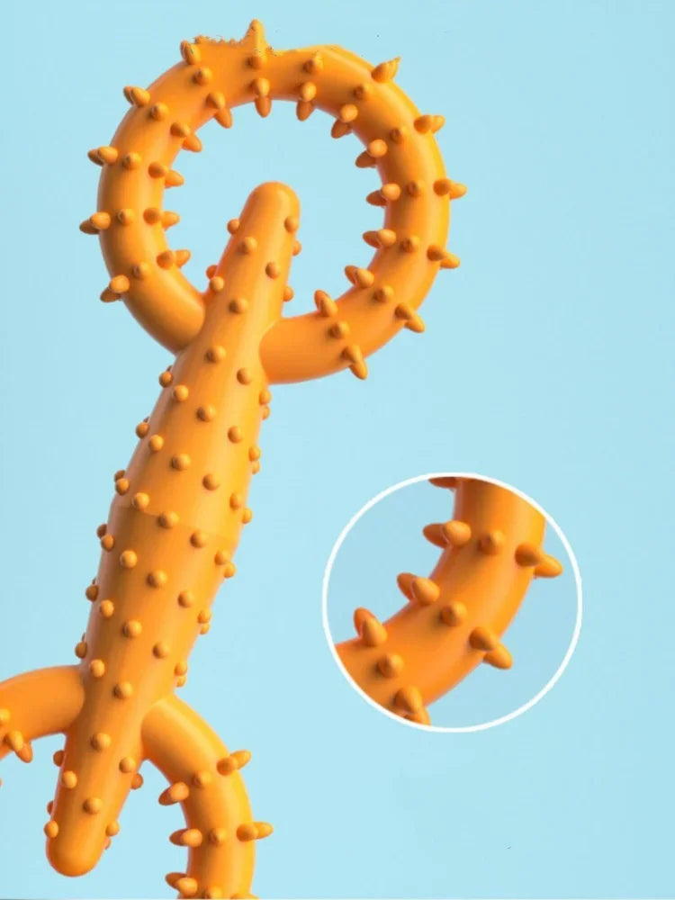 Double-Ring Chew Toy — TPR Rubber, Dental Nubs, Bite-Resistant