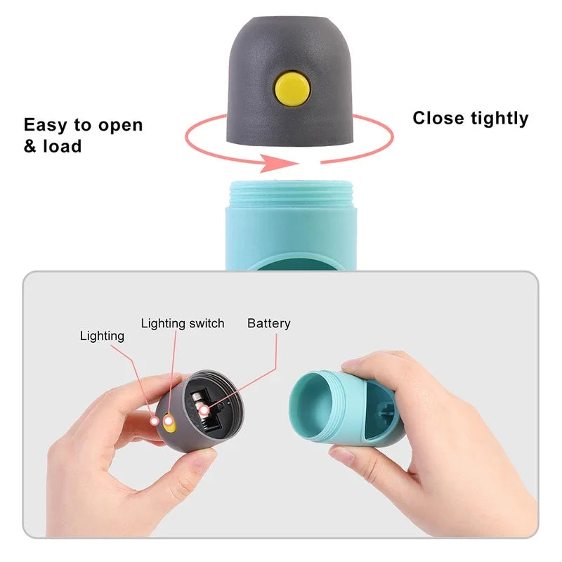 LED Dog Poop Bag Dispenser — Portable Waste Bag Holder for Night Walks