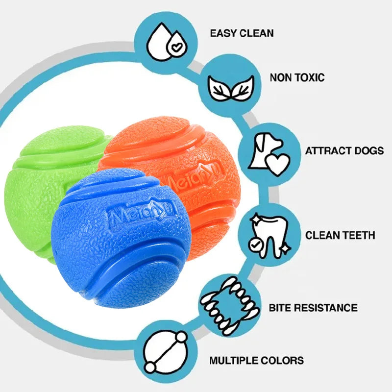 Fetch & Bounce Rubber Ball — Fun Chew Toy for Pups