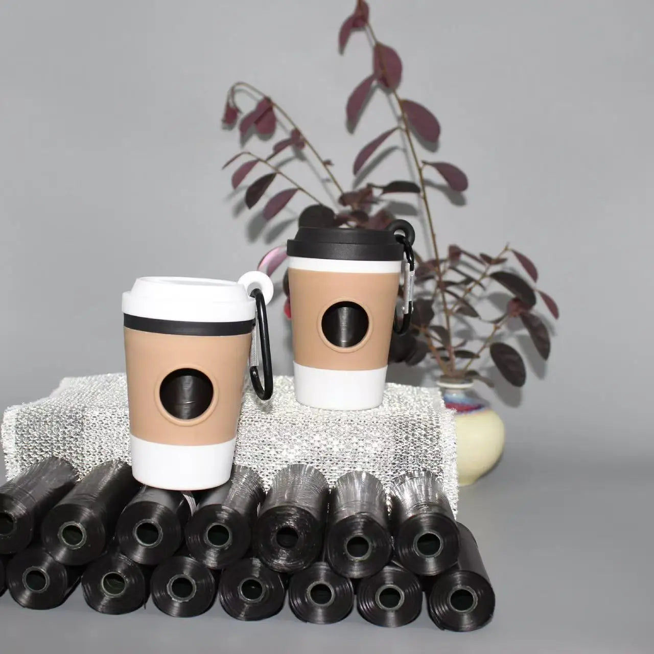 Portable Dog Poop Bag Holder — Coffee Cup–Shaped Dispenser