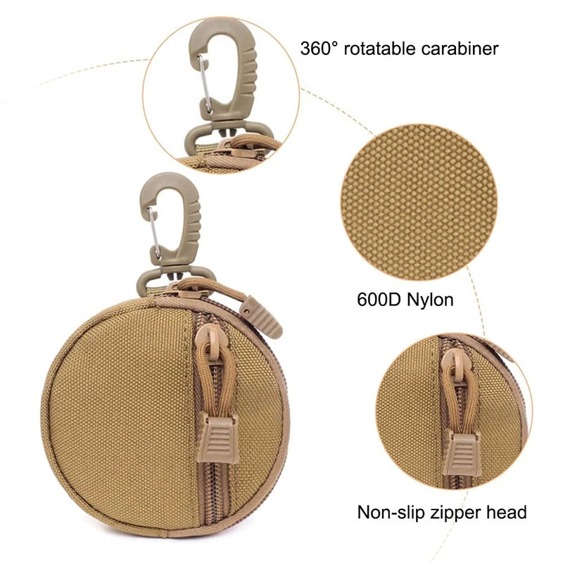 SHENGMEIYU Portable Dog Treat Bag — Compact Training Pouch with 360° Carabiner & MOLLE Clips