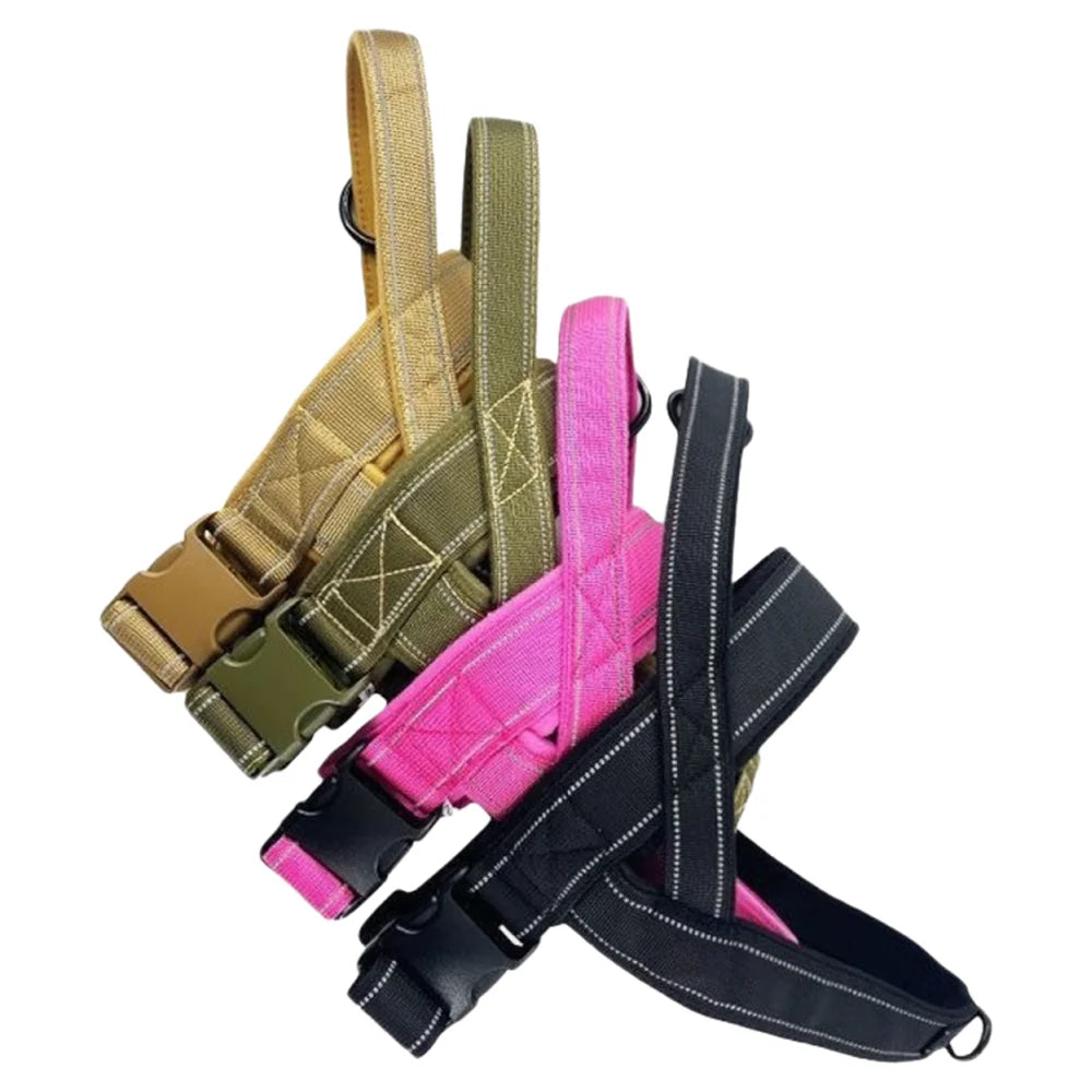 Tactical-Style Dog Harness — Oxford Nylon, Dual Leash Points, Traffic Handle (S/M/L/XL)