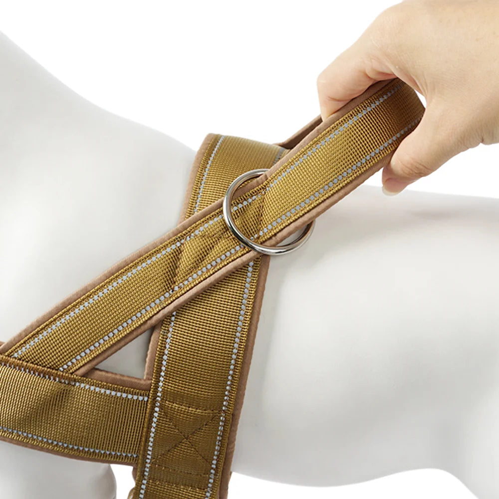 Tactical-Style Dog Harness — Oxford Nylon, Dual Leash Points, Traffic Handle (S/M/L/XL)