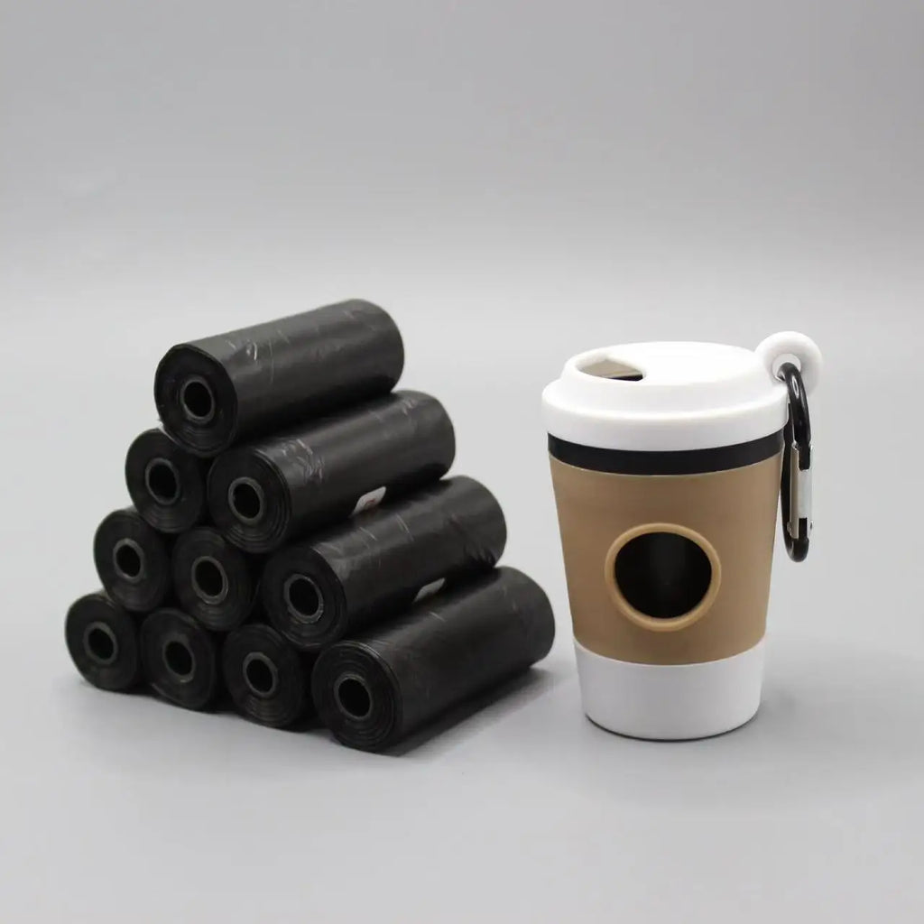 Portable Dog Poop Bag Holder — Coffee Cup–Shaped Dispenser
