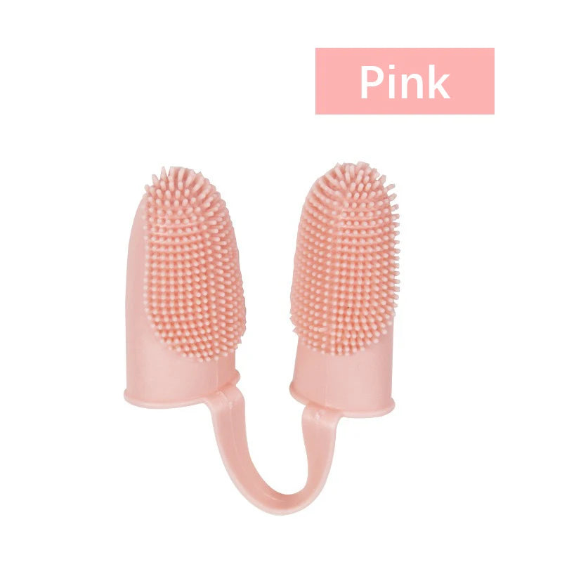 Dual-Finger Pet Toothbrush — TPR, 800+ Soft Bristles