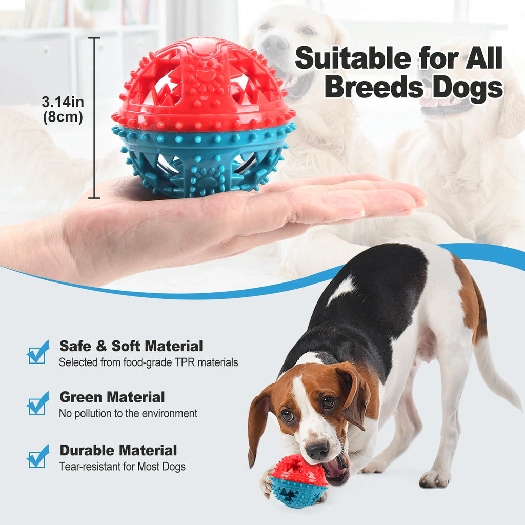 COOLPLAY Treat-Dispensing Chew Ball — Dental Grooves, Bell Sound (Rubber, 8.4 cm)