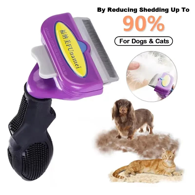 Dog Deshedding Brush — Loosen & Lift Undercoat, Reduce Tangles