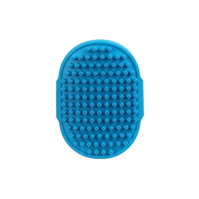 MRZFUN Pet Bath & Grooming Brush — Soft TRP Rubber with Adjustable Ring Handle