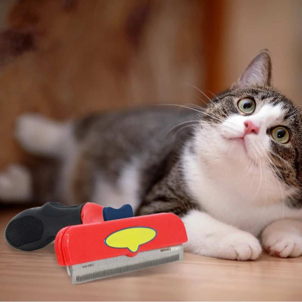 Dog Deshedding Brush — Loosen & Lift Undercoat, Reduce Tangles