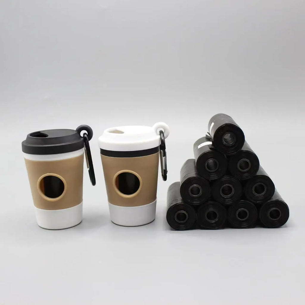Portable Dog Poop Bag Holder — Coffee Cup–Shaped Dispenser