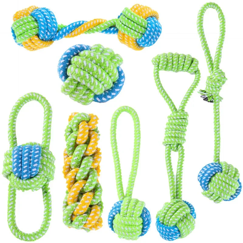 Puppy Play Pack — Cotton Rope, Mini Ball & Dental Chew
