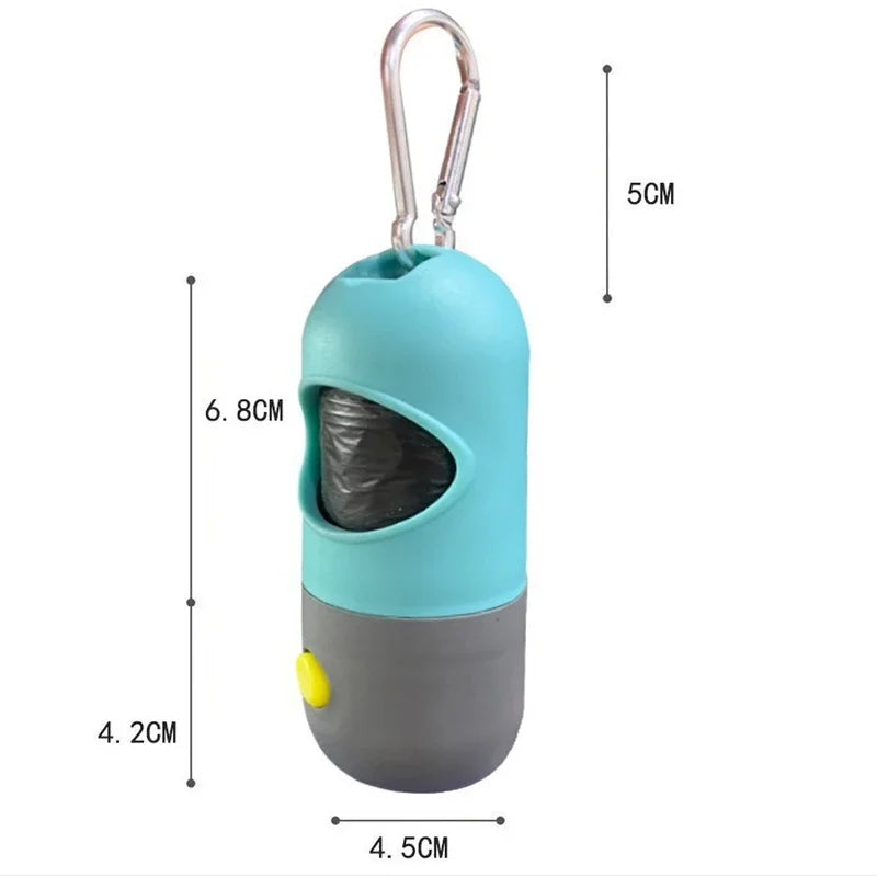 LED Dog Poop Bag Dispenser — Portable Waste Bag Holder for Night Walks