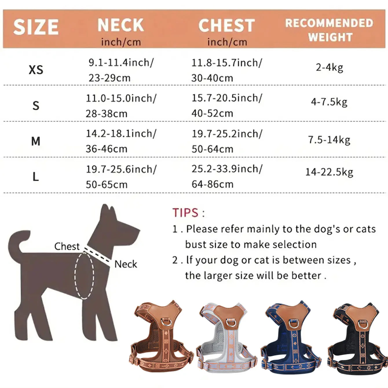 Leather Dog Harness — Adjustable, Buckle Closure