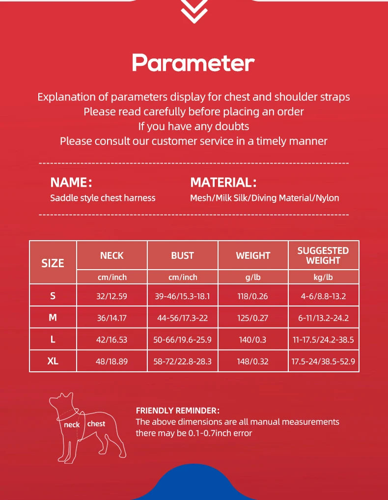 CDDMPET Saddle-Style Dog Harness — Padded, Reflective, No-Pull (S/M/L/XL)