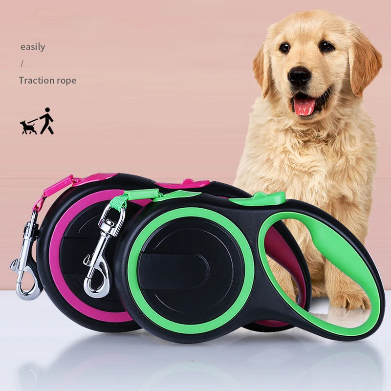 Automatic Retractable Dog Leash — 3m/5m/5m Plus/8m (One-Touch Brake, Padded Grip)