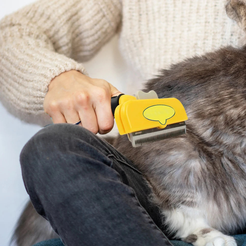 Dog Deshedding Brush — Loosen & Lift Undercoat, Reduce Tangles