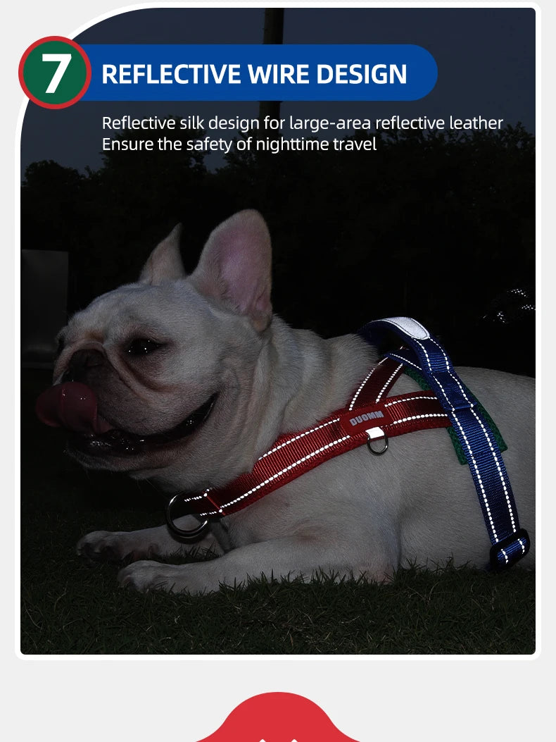CDDMPET Saddle-Style Dog Harness — Padded, Reflective, No-Pull (S/M/L/XL)