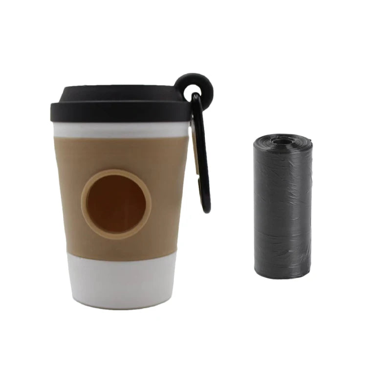 Portable Dog Poop Bag Holder — Coffee Cup–Shaped Dispenser