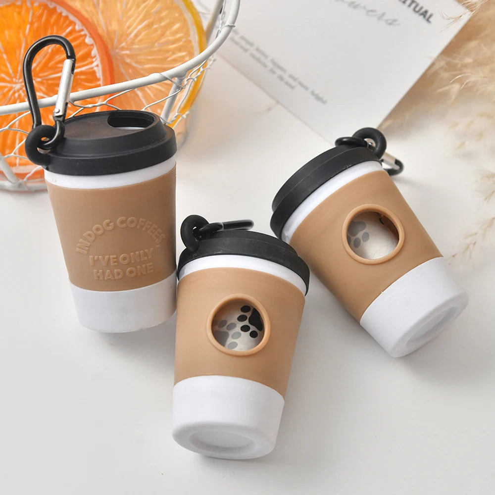 Portable Dog Poop Bag Holder — Coffee Cup–Shaped Dispenser