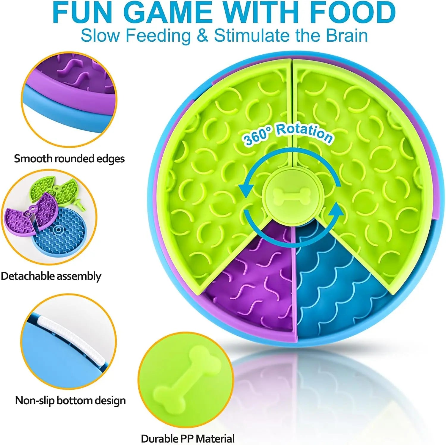 Lickin’ Layers Slow Feeder Puzzle — 3-Layer Interactive Bowl (All Breeds)