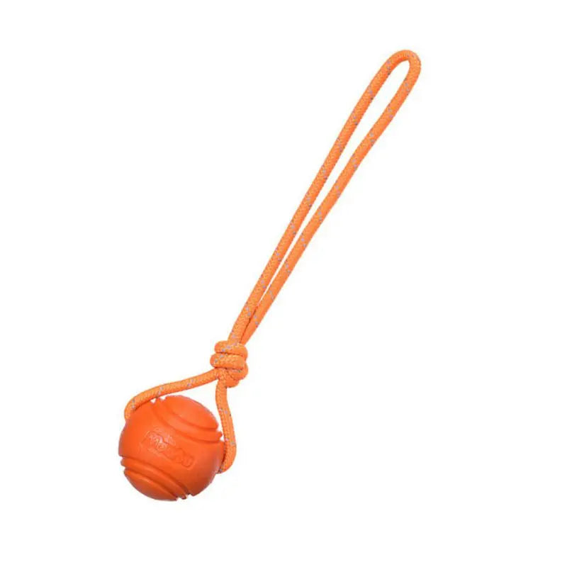 Bounce & Tug Ball — Rubber Dog Toy with Rope