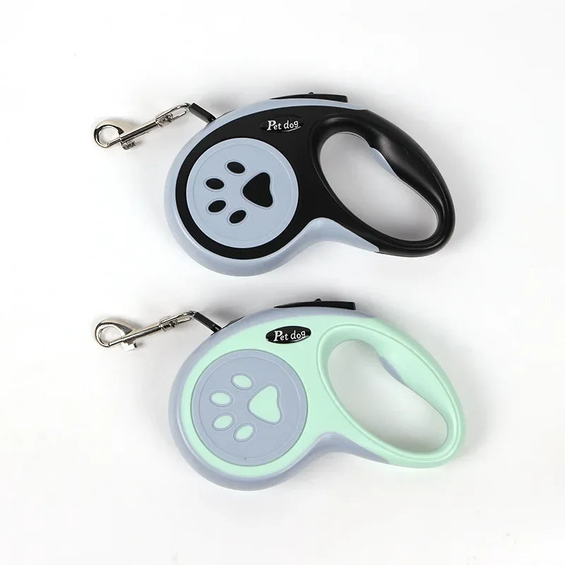 Retractable Puppy Leash — 3 m / 5 m (Auto Extend & Brake, Printed Housing)