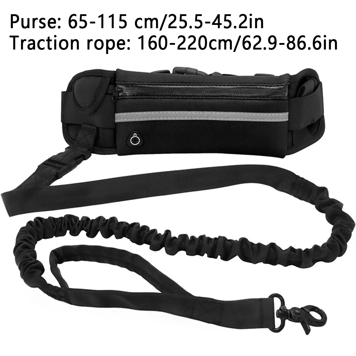 willstar Hands-Free Running Dog Leash — Waist Belt + Bungee Lead + Pouch