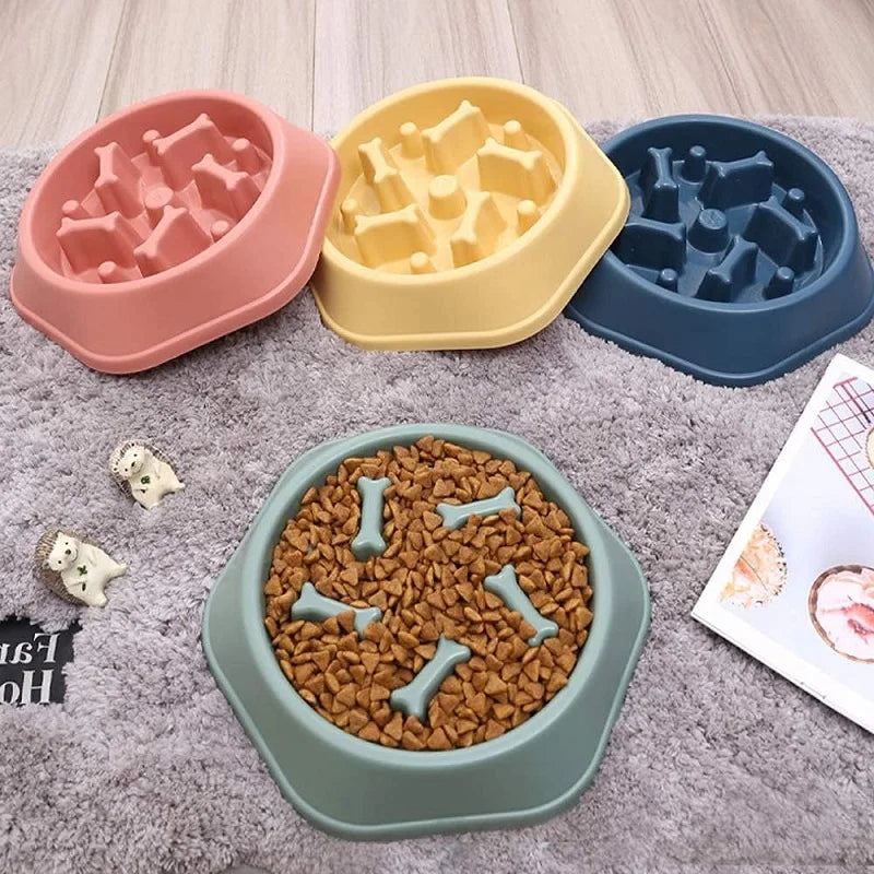 Slow Feeder Dog Bowl — Anti-Gulping Puzzle Dish (Non-Slip, Medium Dogs)