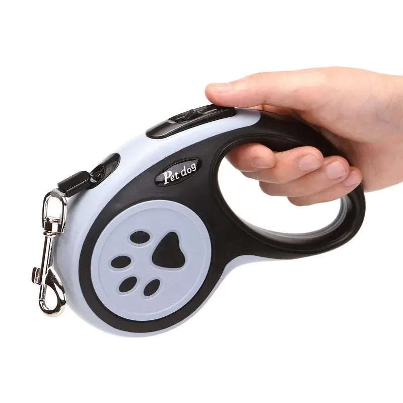 Retractable Puppy Leash — 3 m / 5 m (Auto Extend & Brake, Printed Housing)