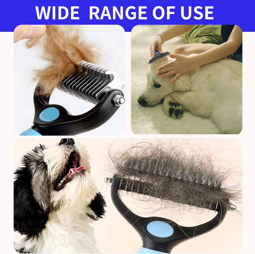 Dematting & Deshedding Brush — Stainless Steel Teeth