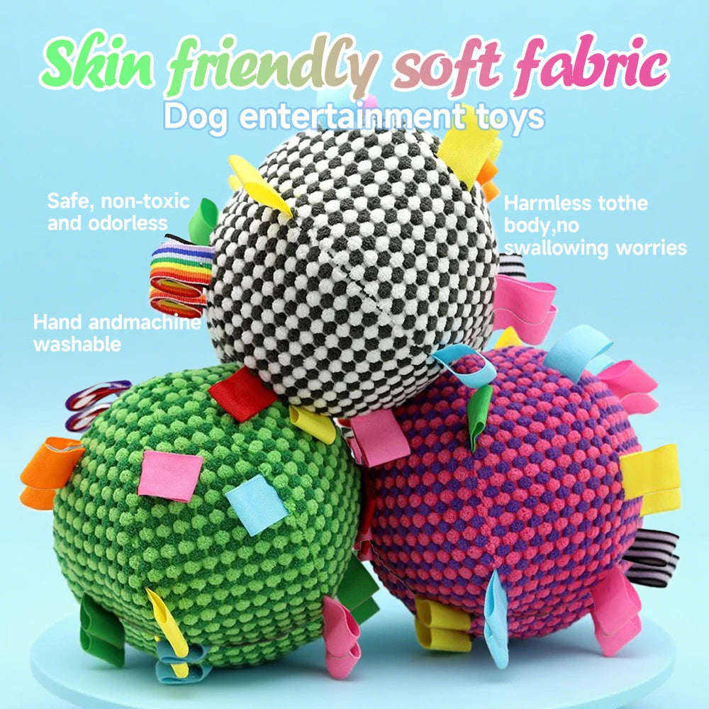 Tug & Squeak Plush Ball — Fun Chew Toy for Happy Pups