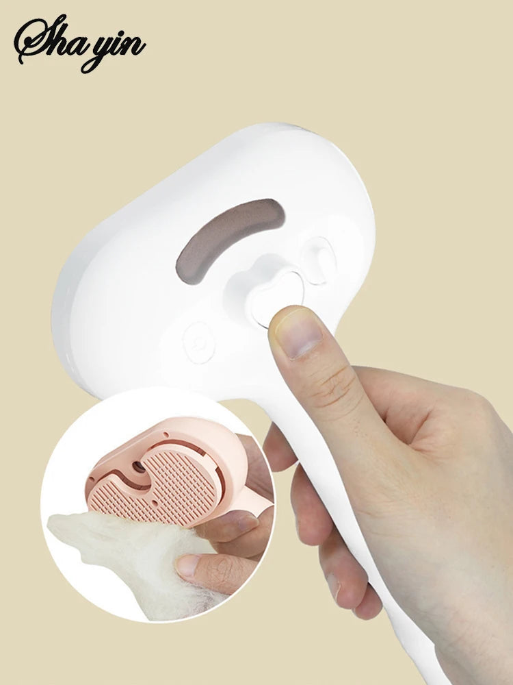 Steam Spray Dog Brush — Gentle Detangling & Shine