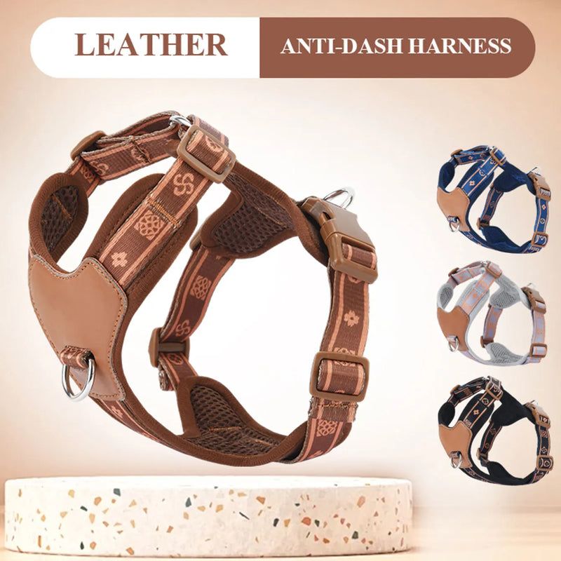 Leather Dog Harness — Adjustable, Buckle Closure
