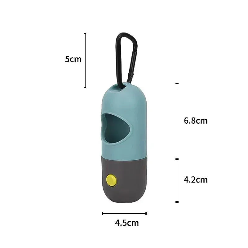 LED Dog Poop Bag Dispenser — Portable Waste Bag Holder for Night Walks