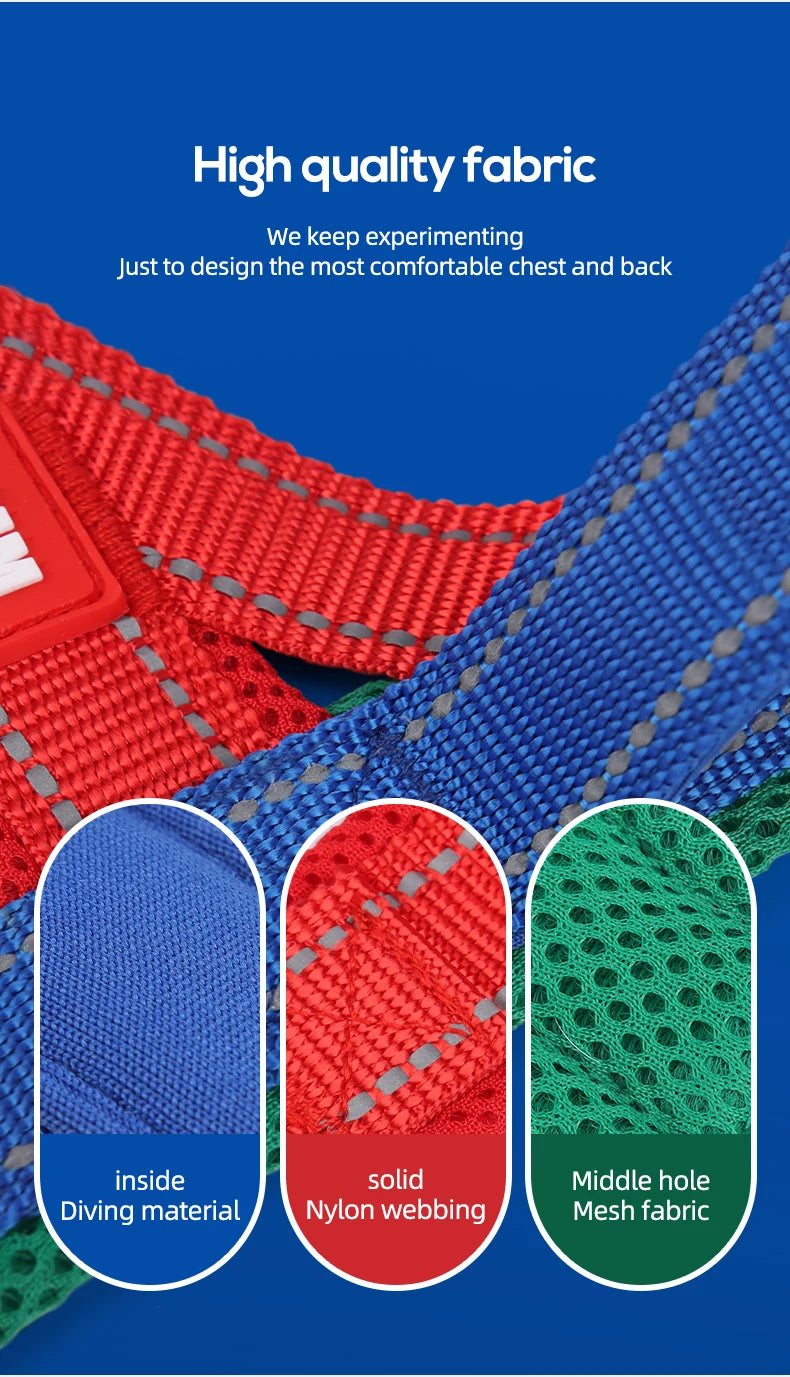 CDDMPET Saddle-Style Dog Harness — Padded, Reflective, No-Pull (S/M/L/XL)