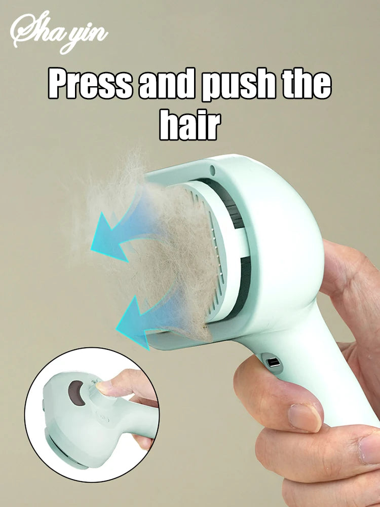 Steam Spray Dog Brush — Gentle Detangling & Shine