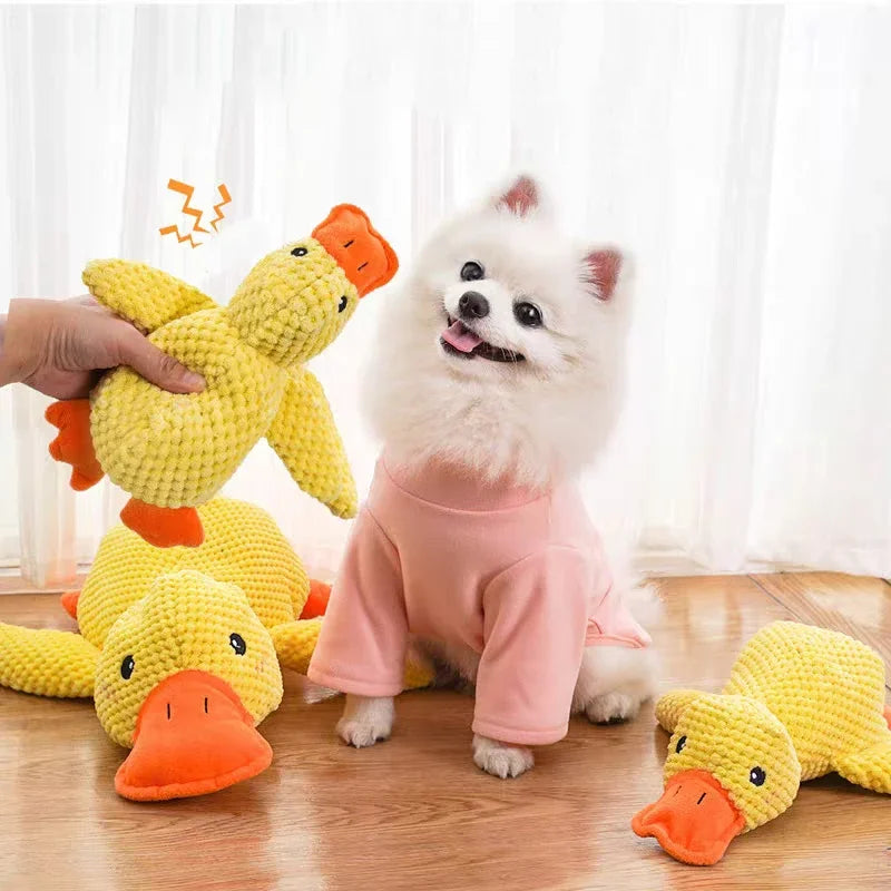 Puppy Duck Chew Toy — Soft Plush, Gentle Teeth Cleaning