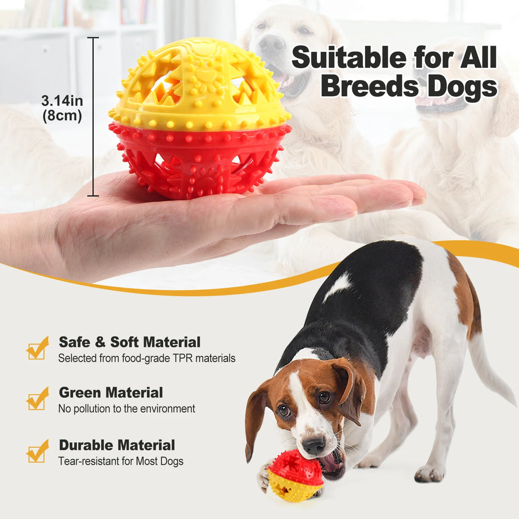 COOLPLAY Treat-Dispensing Chew Ball — Dental Grooves, Bell Sound (Rubber, 8.4 cm)
