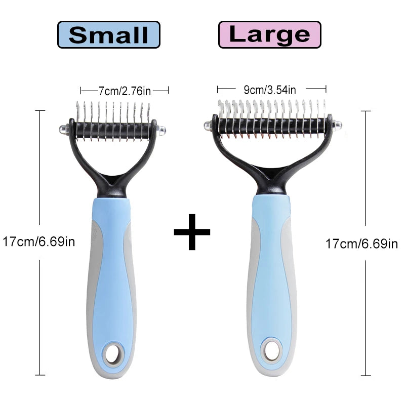 Dematting & Deshedding Brush — Stainless Steel Teeth