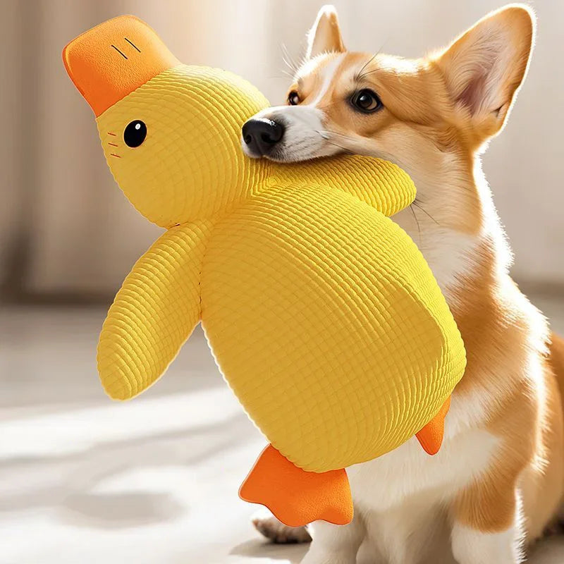 Puppy Duck Chew Toy — Soft Plush, Gentle Teeth Cleaning